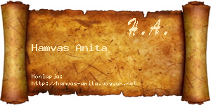 Hamvas Anita névjegykártya